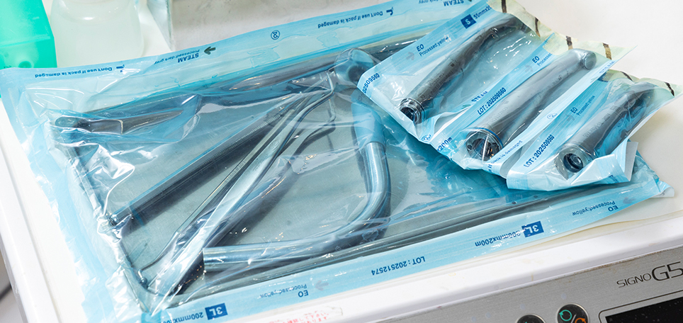 滅菌消毒処理と個包装で清潔で安全な環境づくり